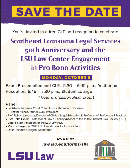 SLLS 5ITH ANNIVERSARY CLE AT LSU LAW